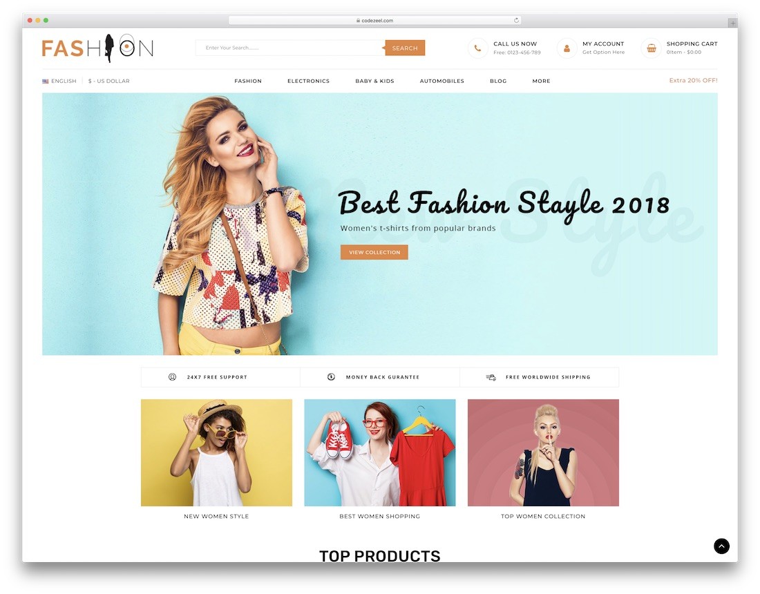 Пример темы для PrestaShop - Fashion Пример темы для PrestaShop - Fashion