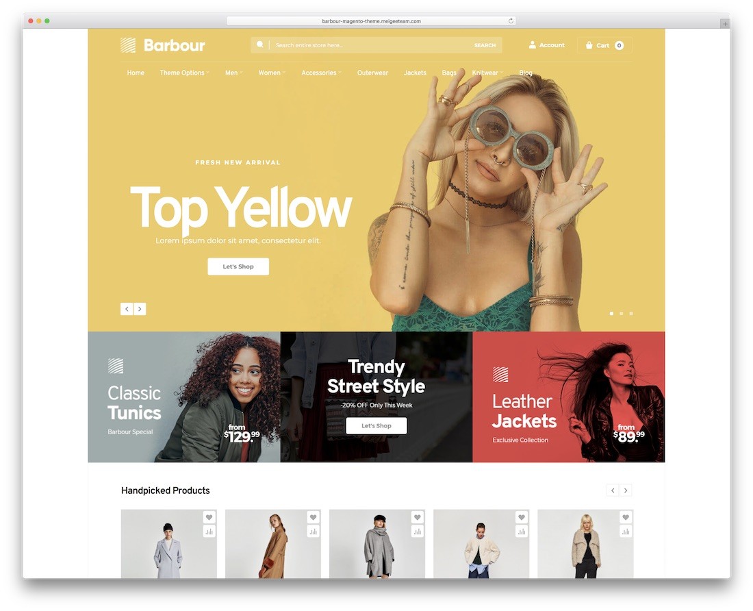 Пример темы для Magento - Barbour Пример темы для Magento - Barbour